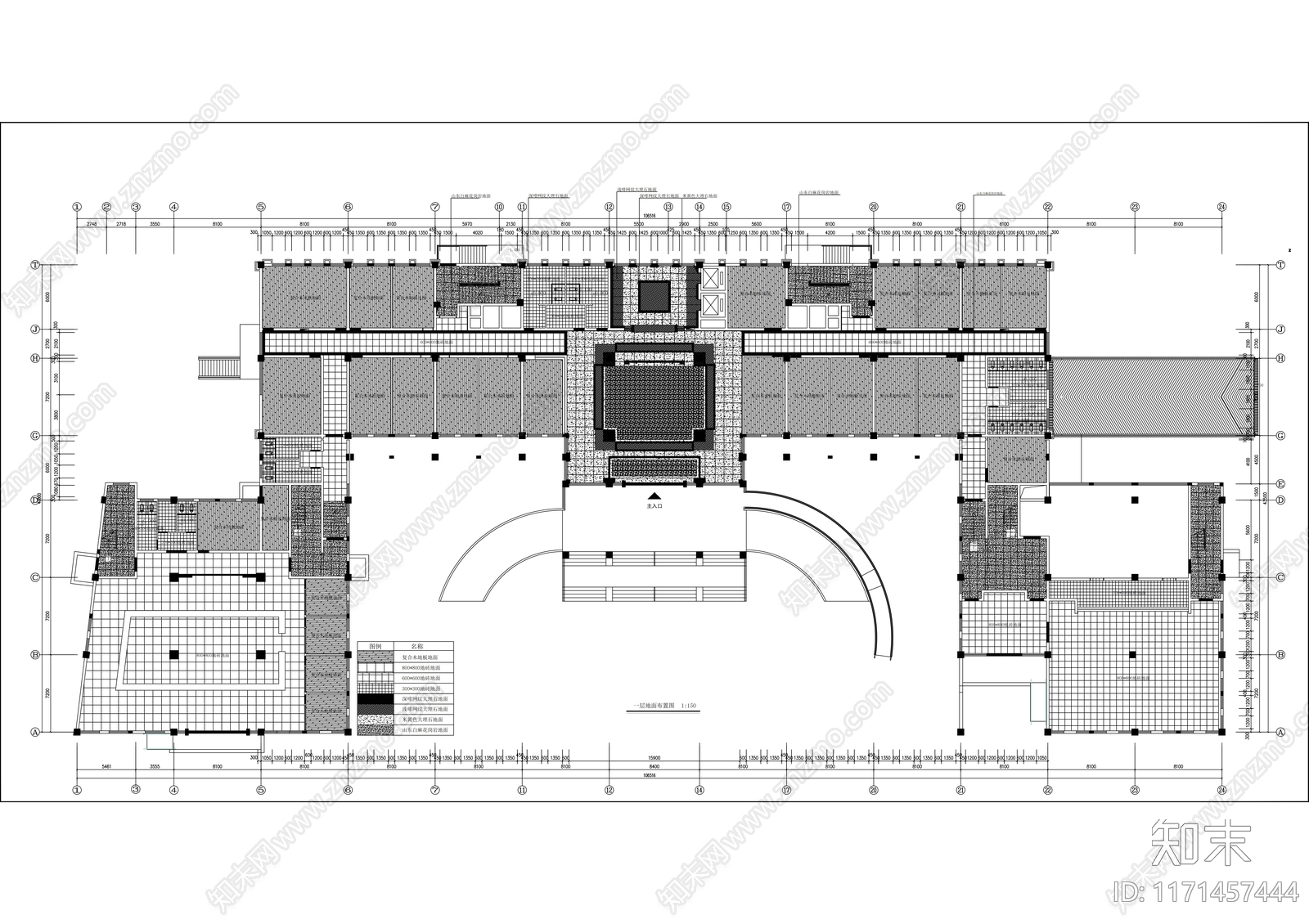 现代办公室cad施工图下载【ID:1171457444】