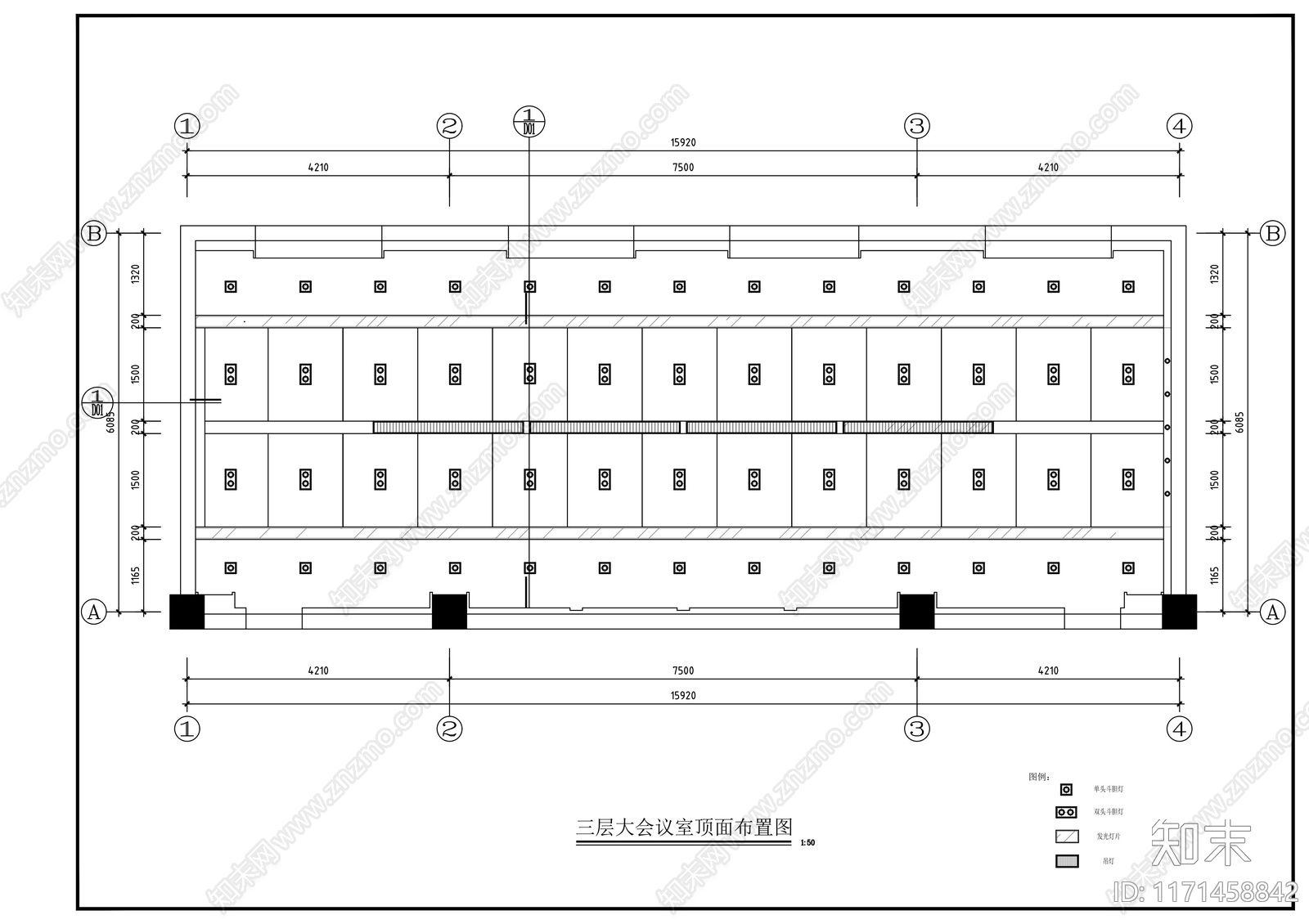 现代会议室cad施工图下载【ID:1171458842】