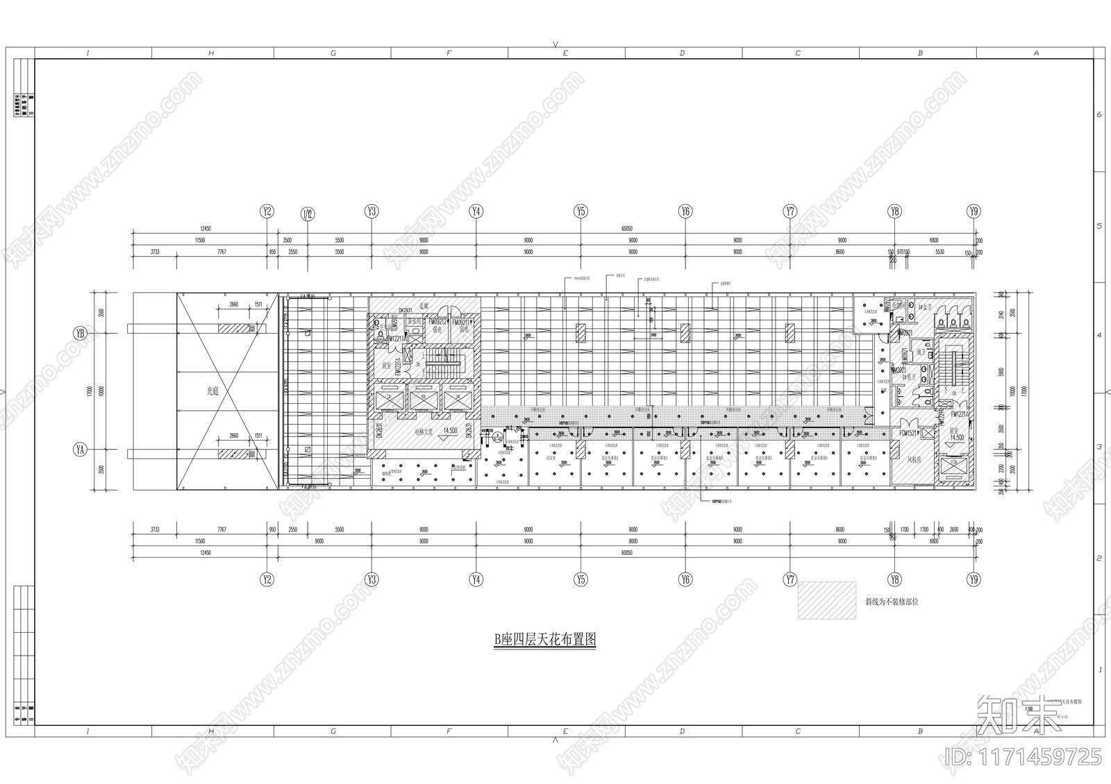 现代整体办公空间cad施工图下载【ID:1171459725】