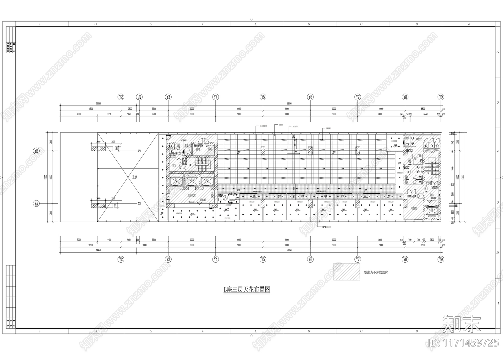 现代整体办公空间cad施工图下载【ID:1171459725】