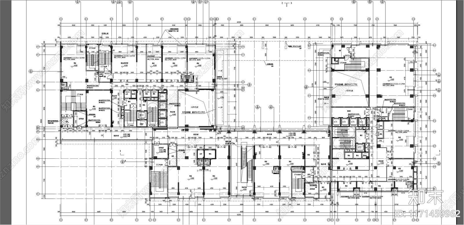 现代办公楼建筑cad施工图下载【ID:1171459962】