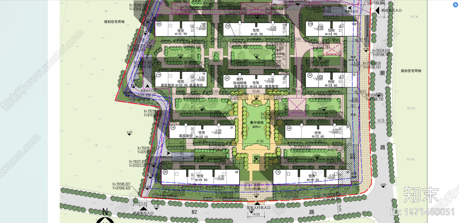 现代住宅楼建筑cad施工图下载【ID:1171460051】