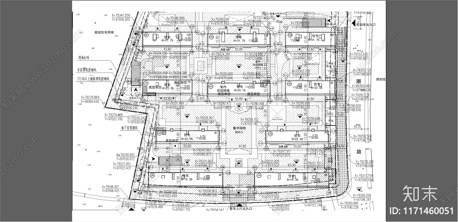 现代住宅楼建筑cad施工图下载【ID:1171460051】