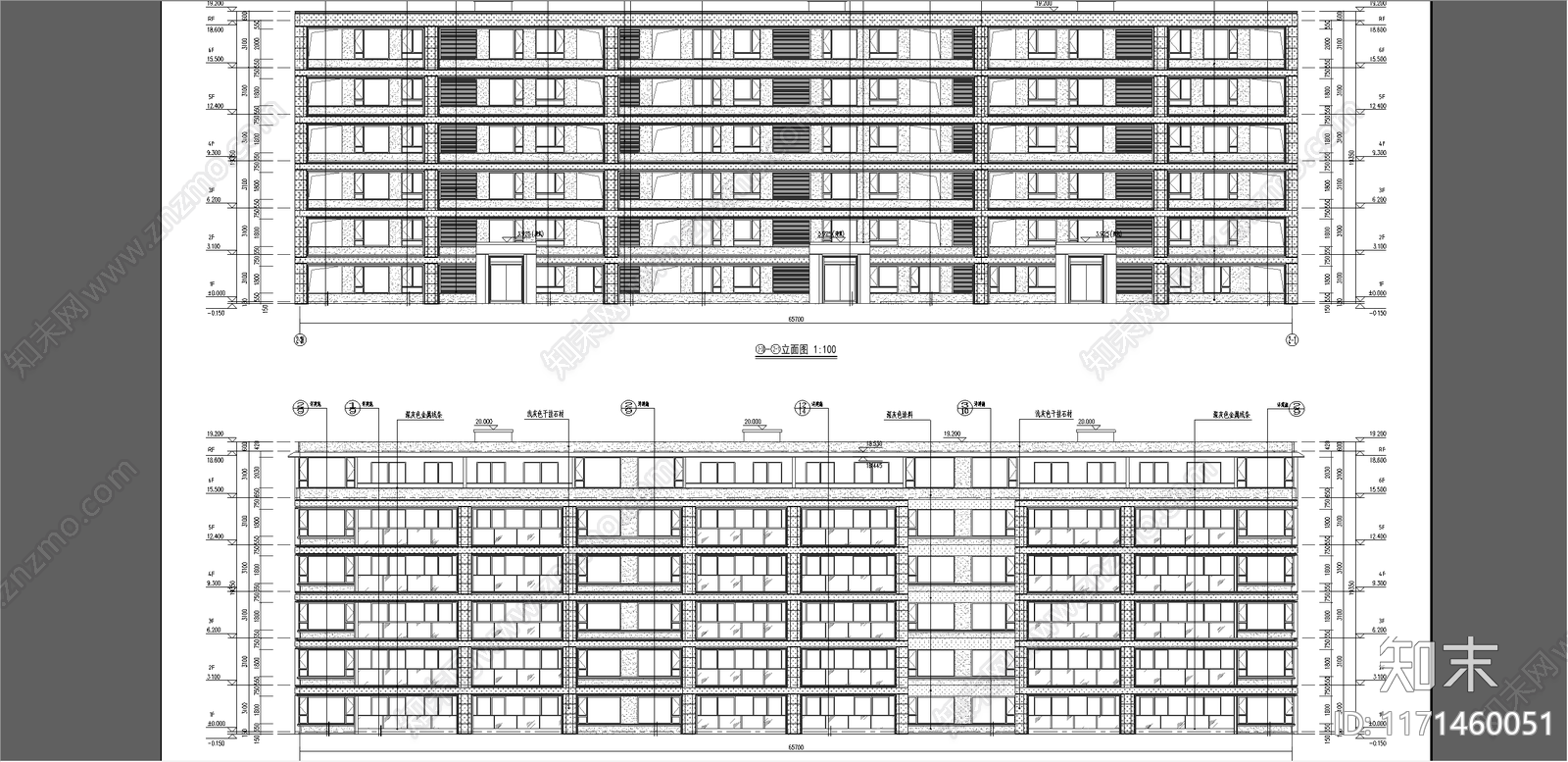 现代住宅楼建筑cad施工图下载【ID:1171460051】