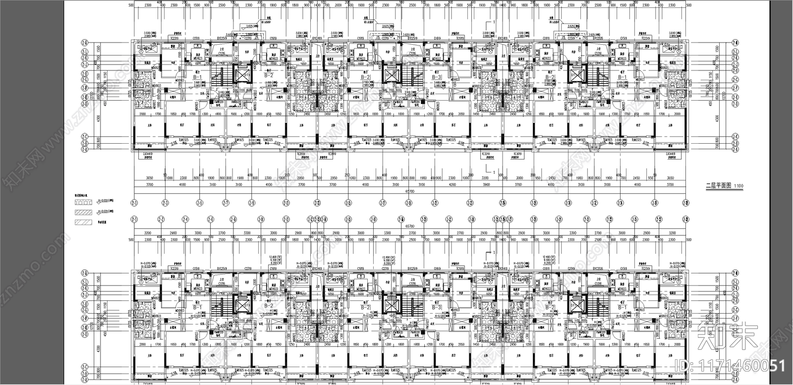 现代住宅楼建筑cad施工图下载【ID:1171460051】