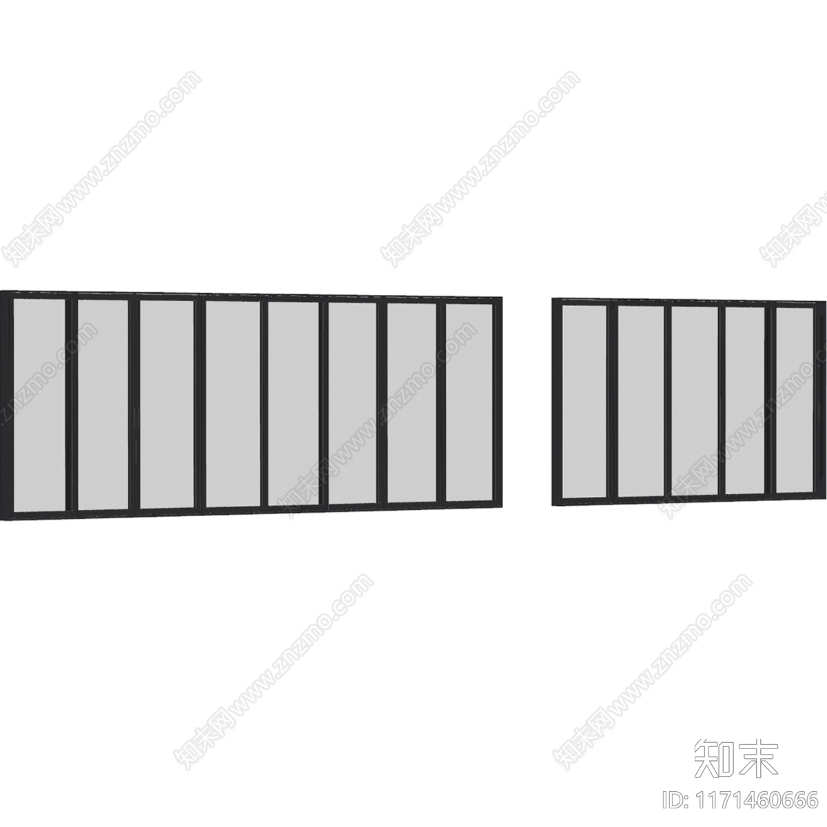 现代落地窗SU模型下载【ID:1171460666】