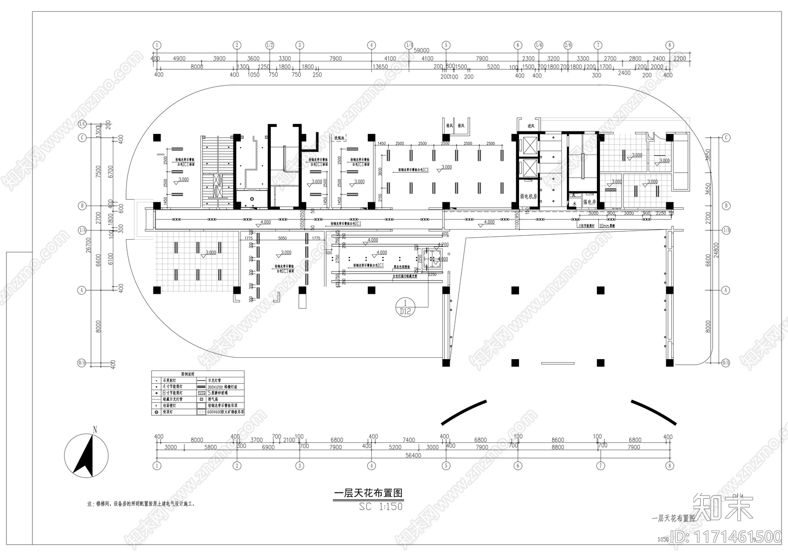 现代整体办公空间cad施工图下载【ID:1171461500】