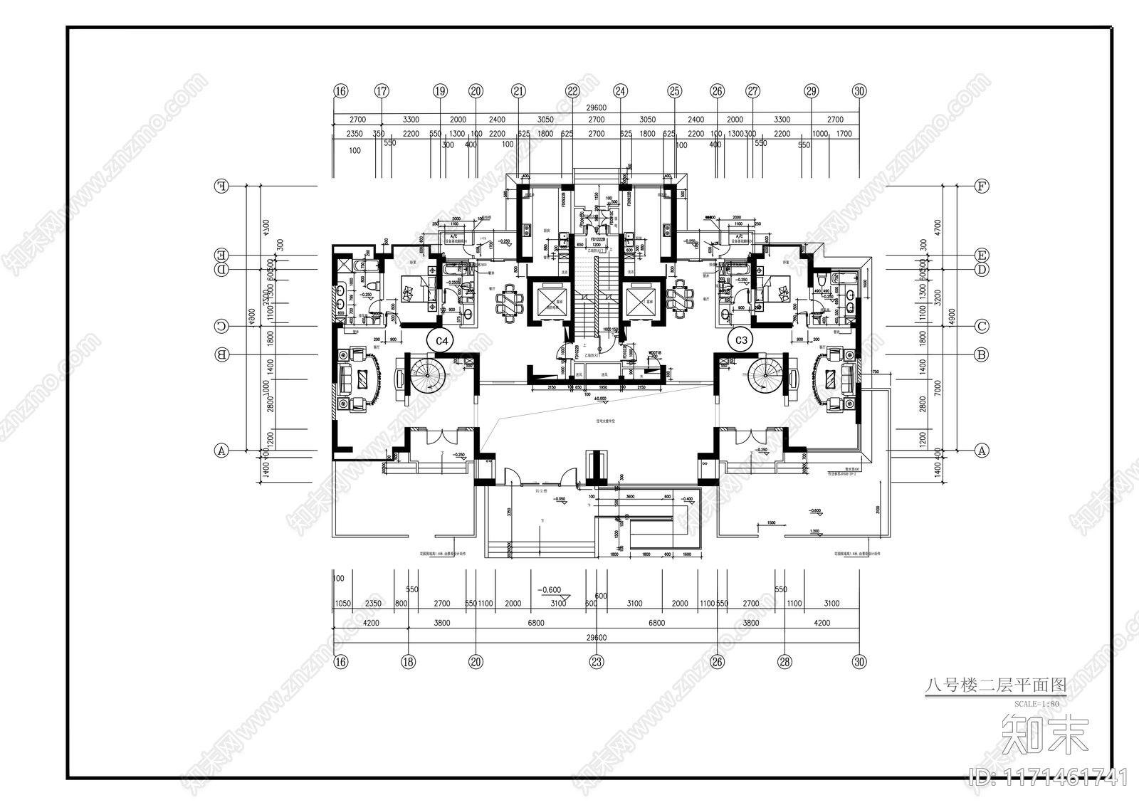 现代整体办公空间cad施工图下载【ID:1171461741】