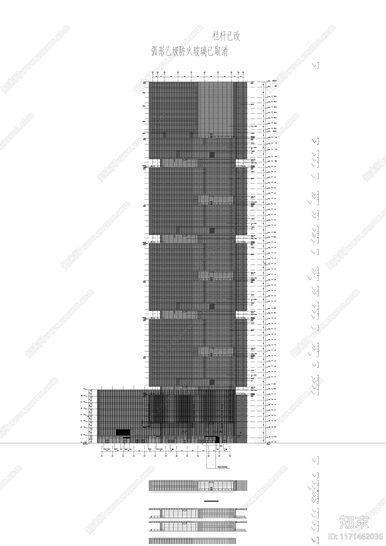 现代办公楼建筑cad施工图下载【ID:1171462036】