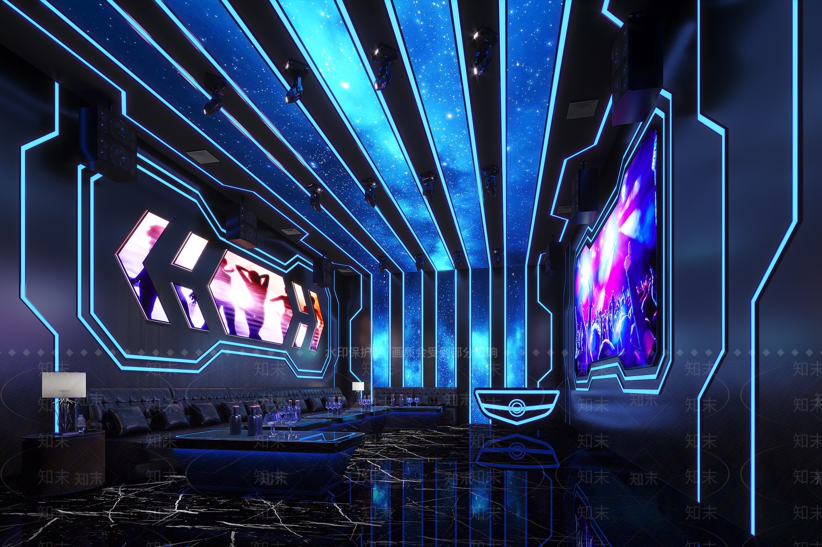 现代轻奢KTV3D模型下载【ID:1171469142】
