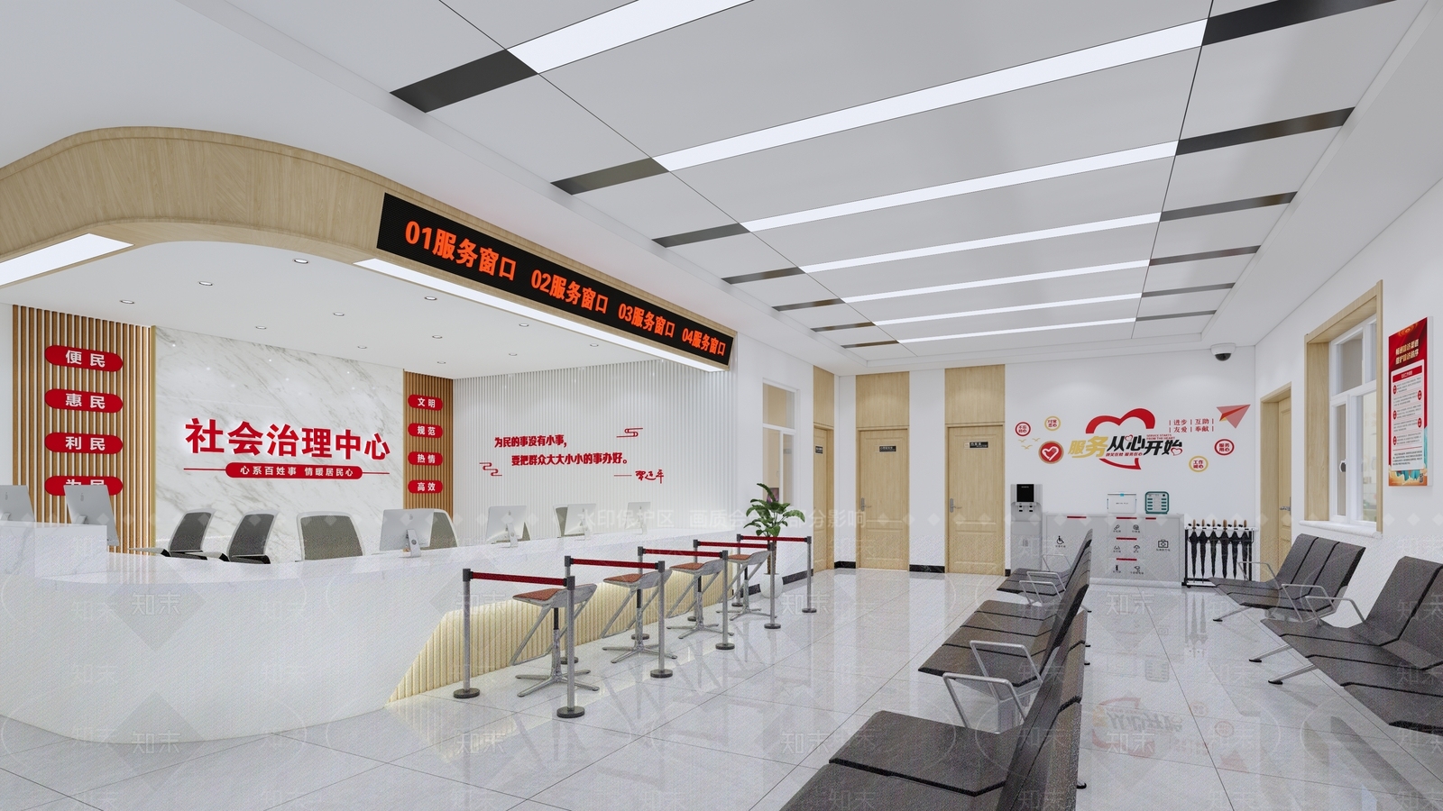 新中式现代办事大厅SU模型下载【ID:1171477757】
