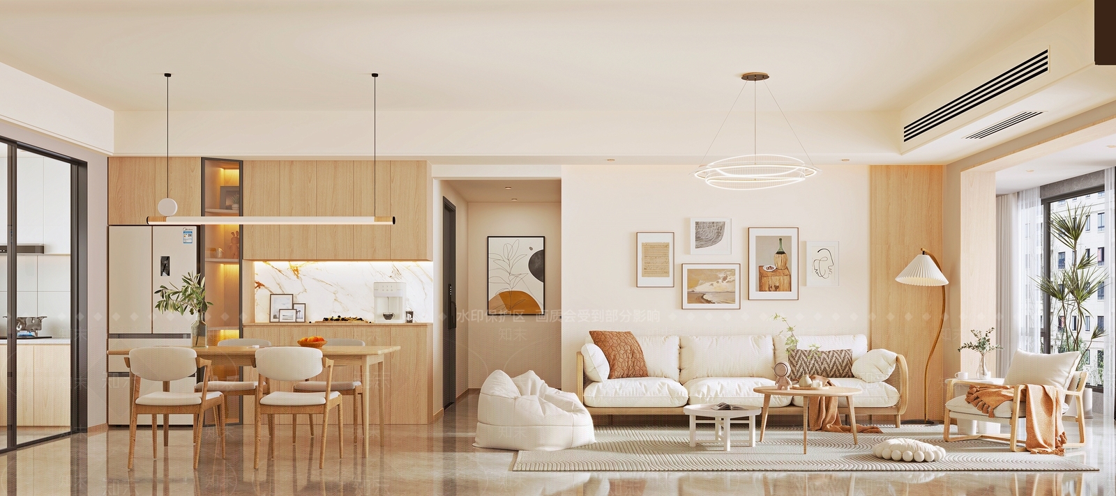 北欧原木客餐厅3D模型下载【ID:1171481614】