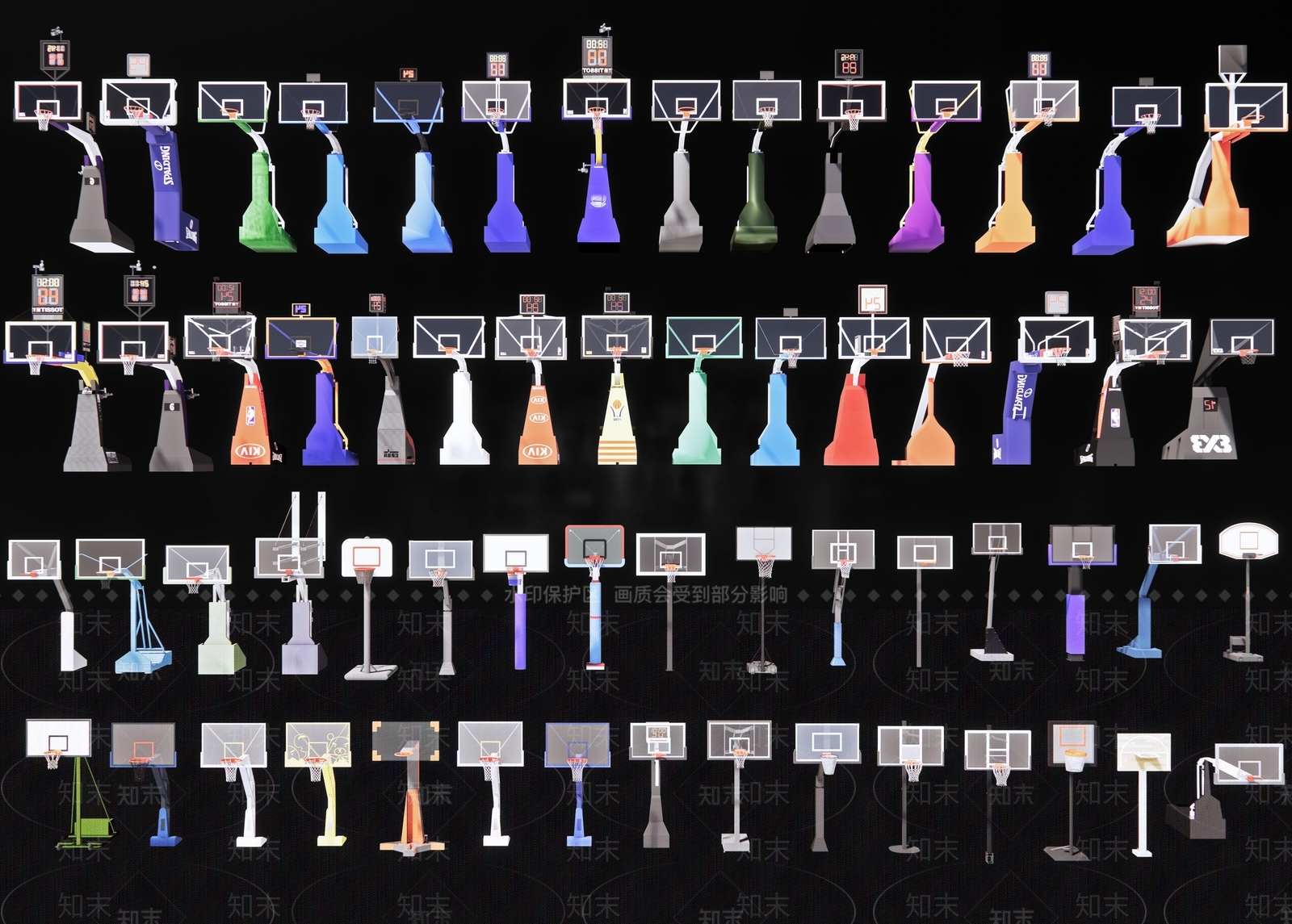 篮球架SU模型下载【ID:1171486056】