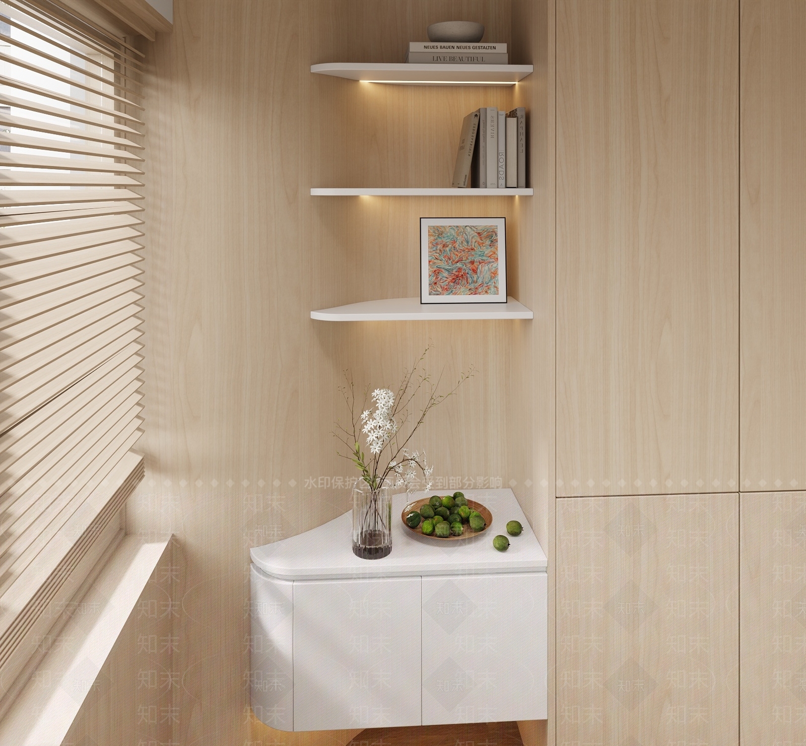 现代极简书柜3D模型下载【ID:1171490630】