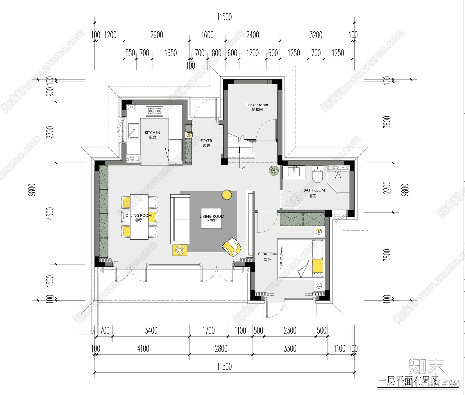 现代新中式整体家装空间施工图下载【ID:1171497156】