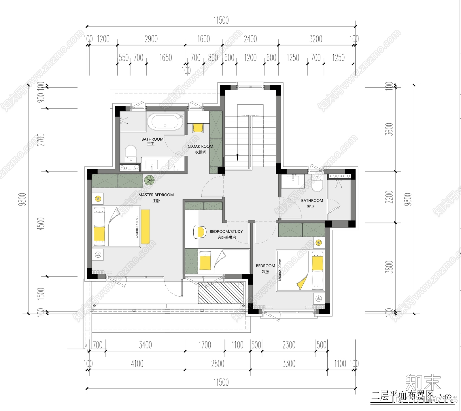 现代新中式整体家装空间施工图下载【ID:1171497156】