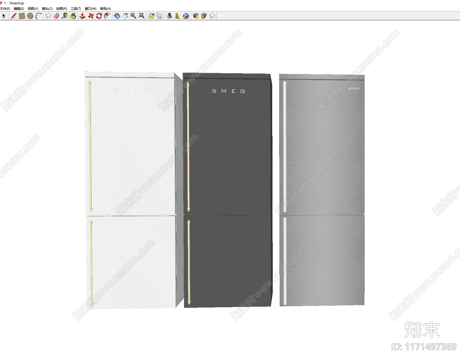 冰箱SU模型下载【ID:1171497369】