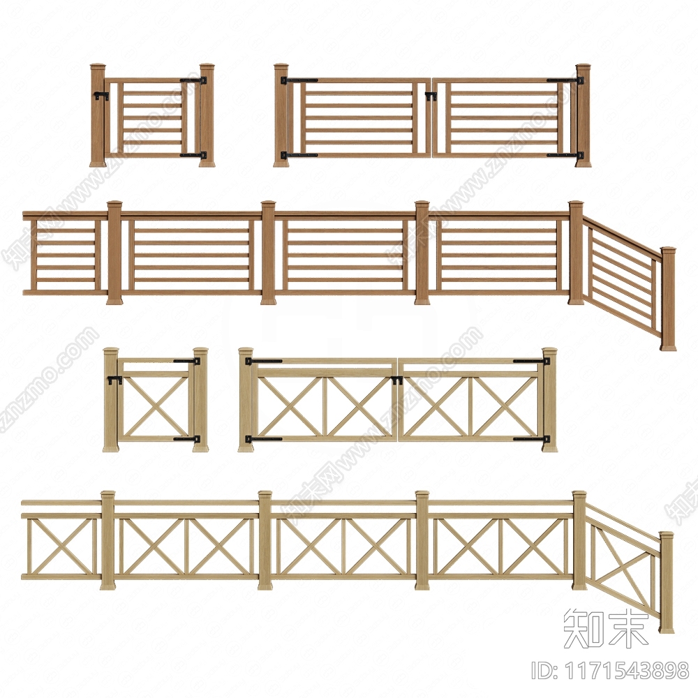 现代栏杆3D模型下载【ID:1171543898】