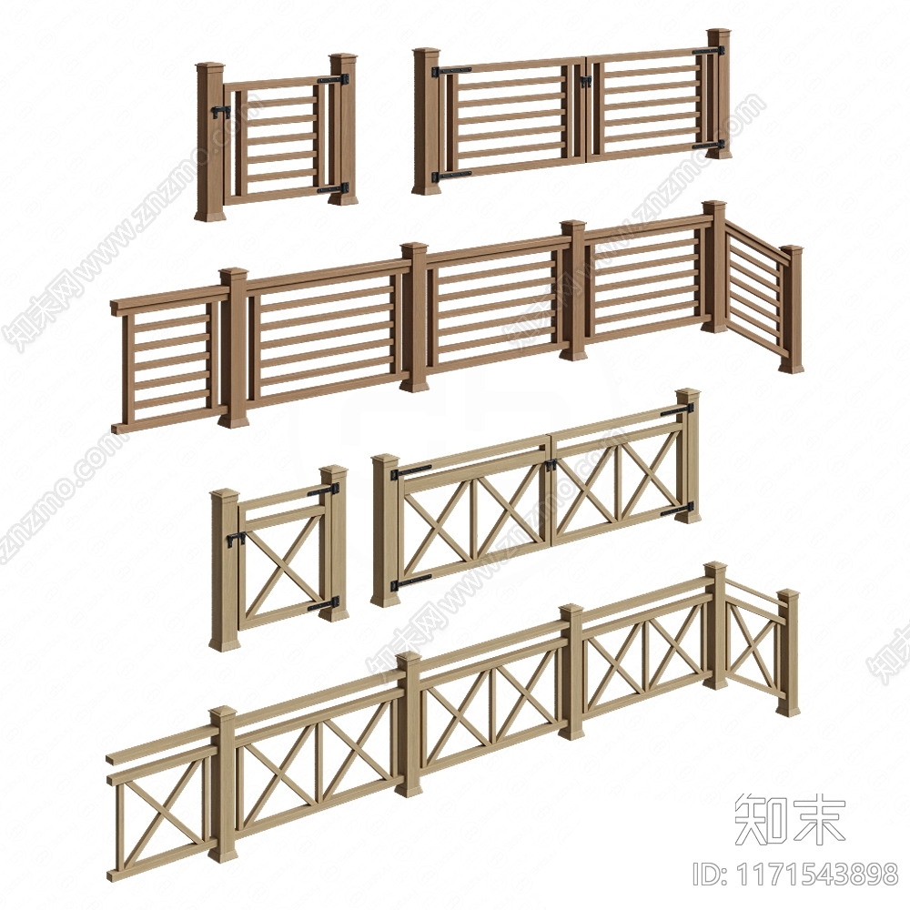 现代栏杆3D模型下载【ID:1171543898】