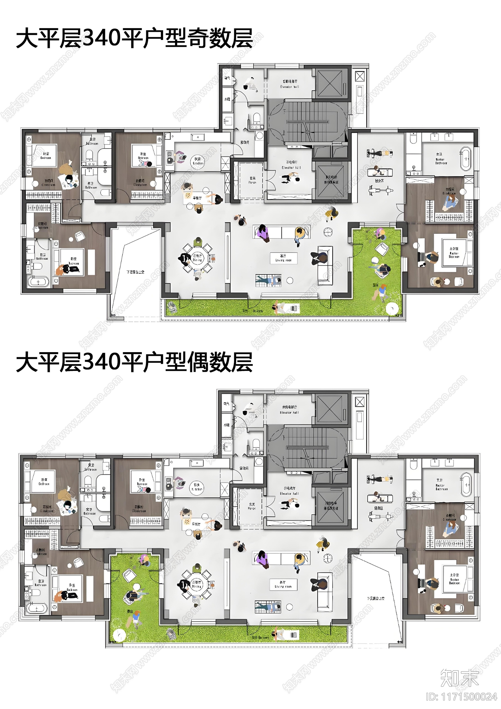 现代住宅楼建筑cad施工图下载【ID:1171500024】