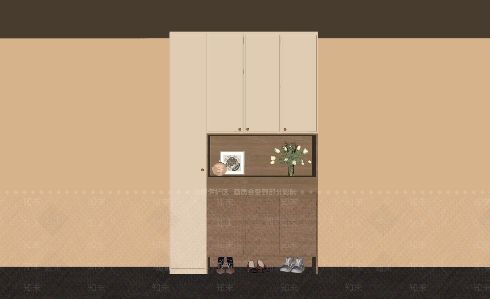 中古鞋柜SU模型下载【ID:1171500164】