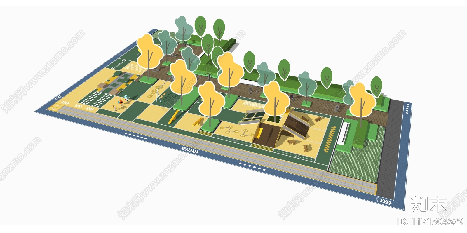 现代儿童游乐区SU模型下载【ID:1171504629】