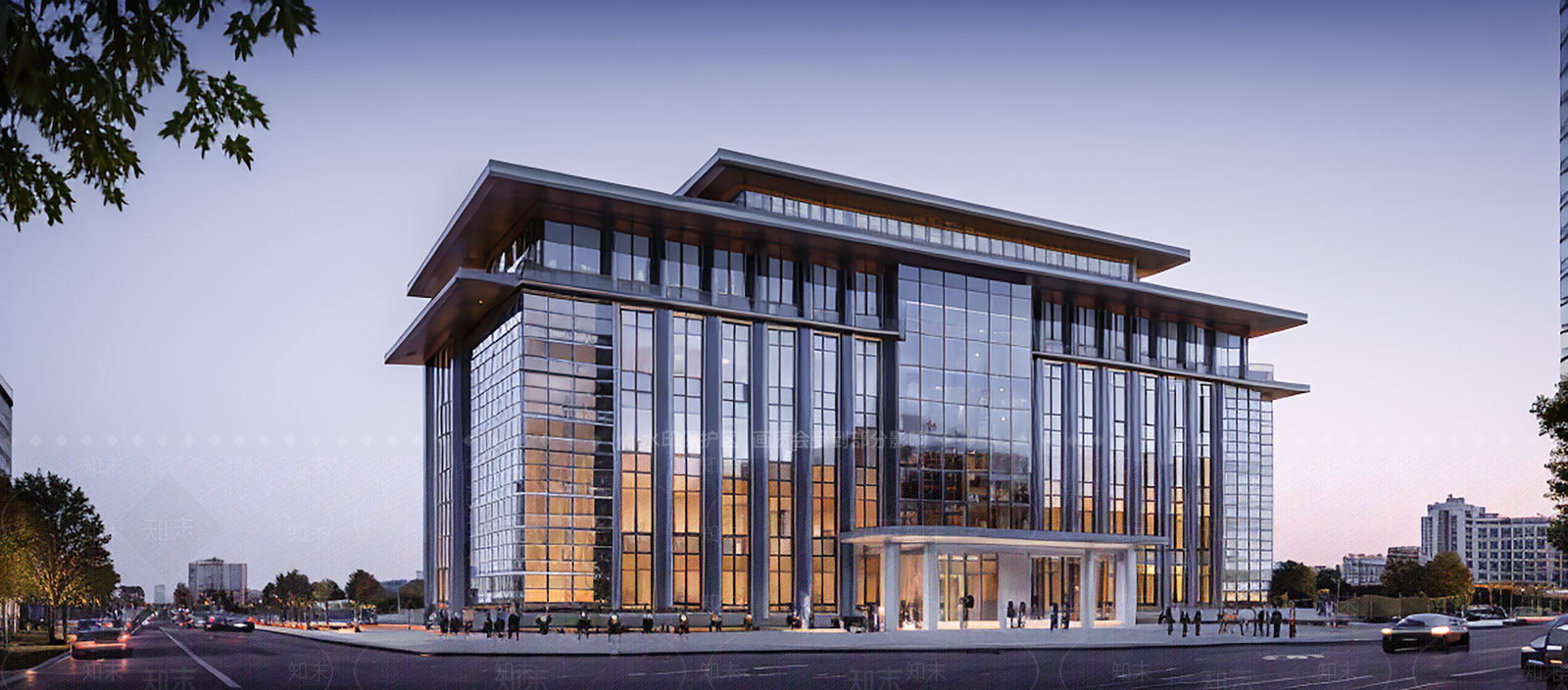 新中式中式办公楼SU模型下载【ID:1171566191】