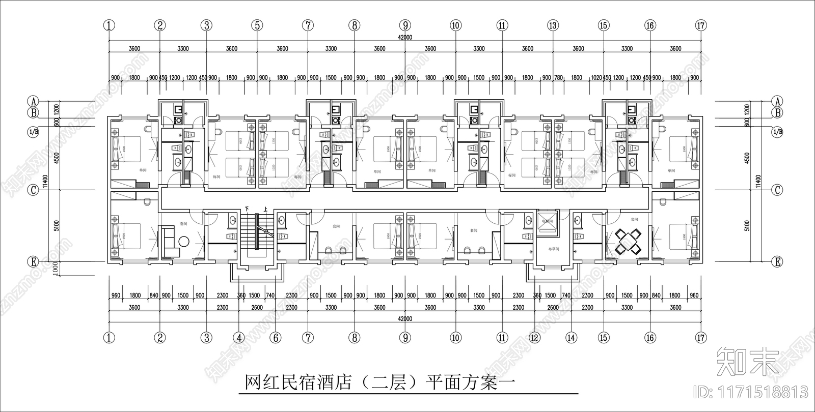 现代民宿施工图下载【ID:1171518813】