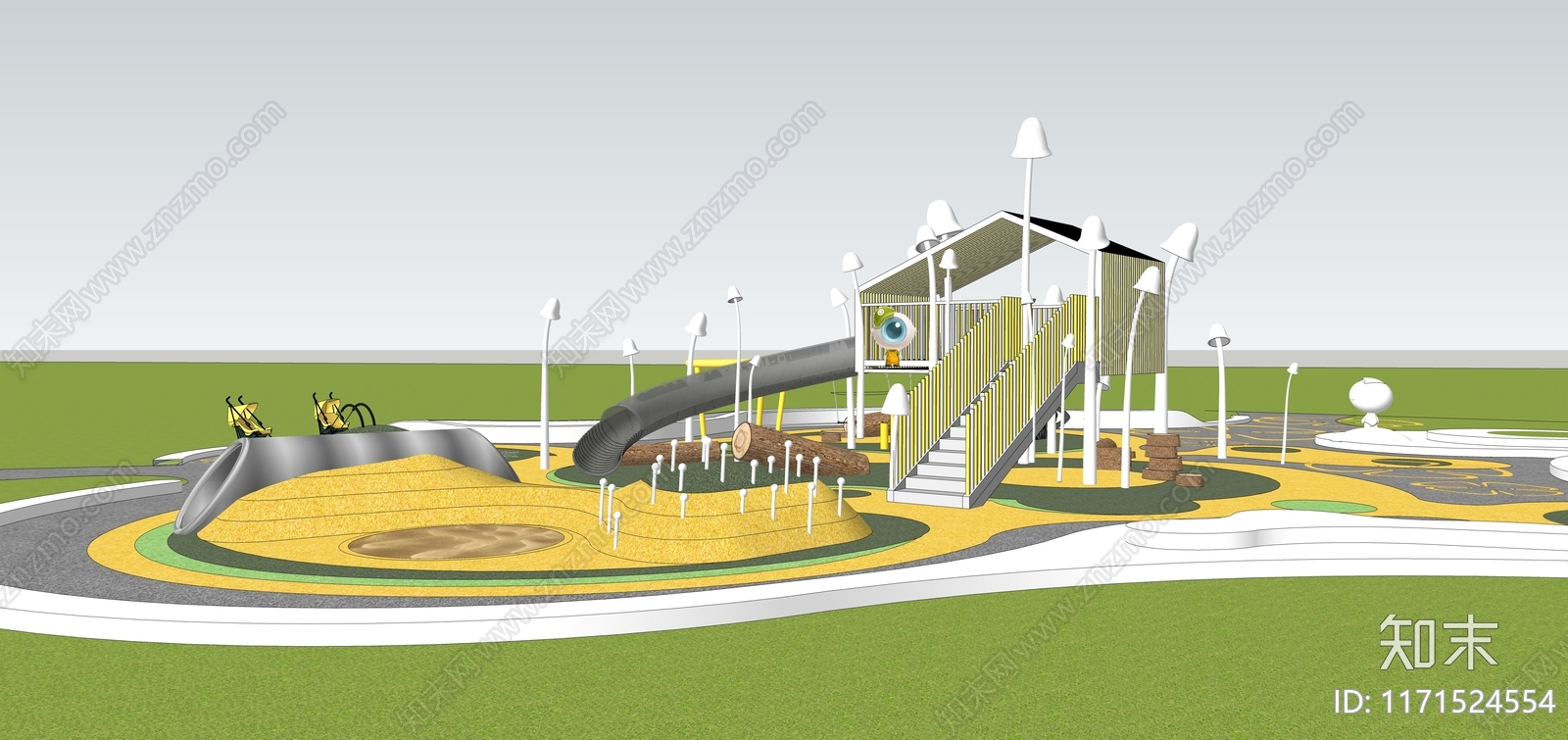 现代儿童游乐区SU模型下载【ID:1171524554】