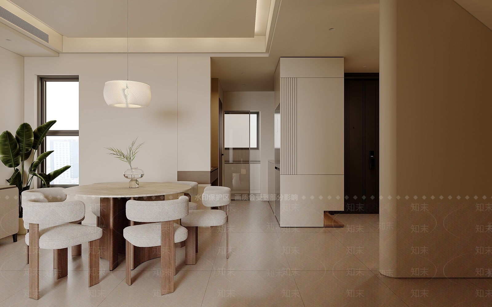 奶油家居餐厅3D模型下载【ID:1214750433】