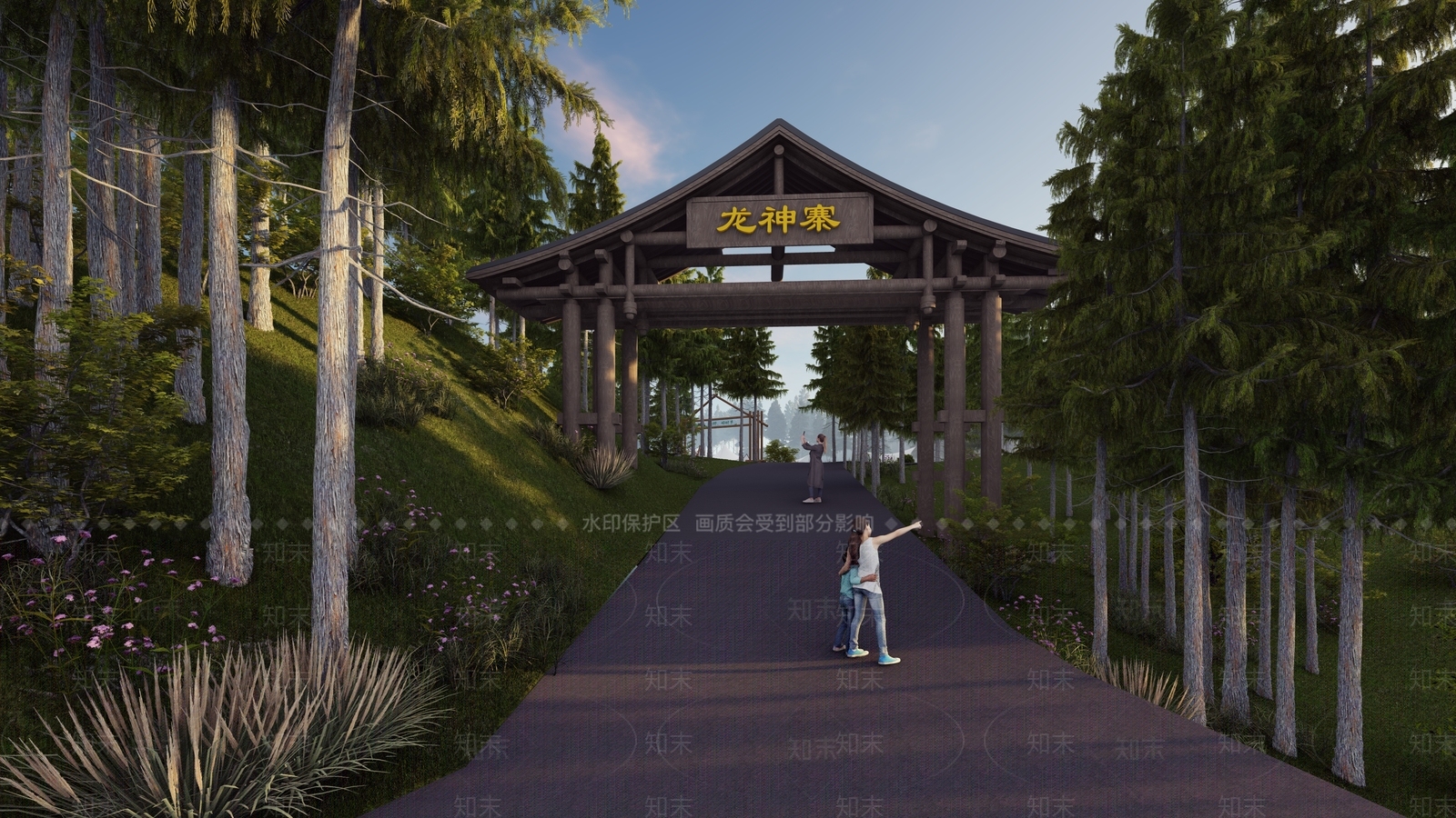 新中式牌坊牌楼SU模型下载【ID:1171528745】