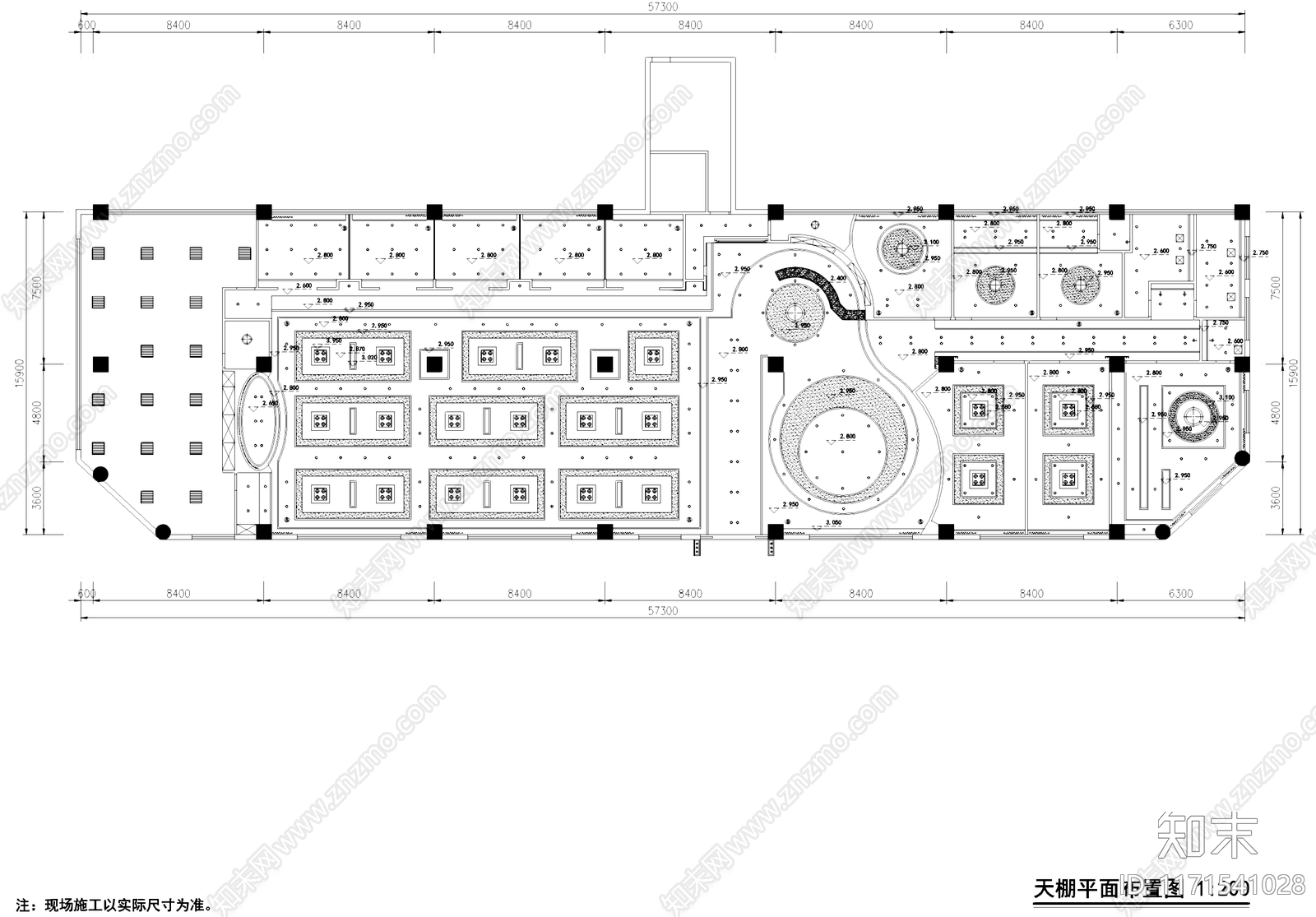 现代中餐厅cad施工图下载【ID:1171541028】