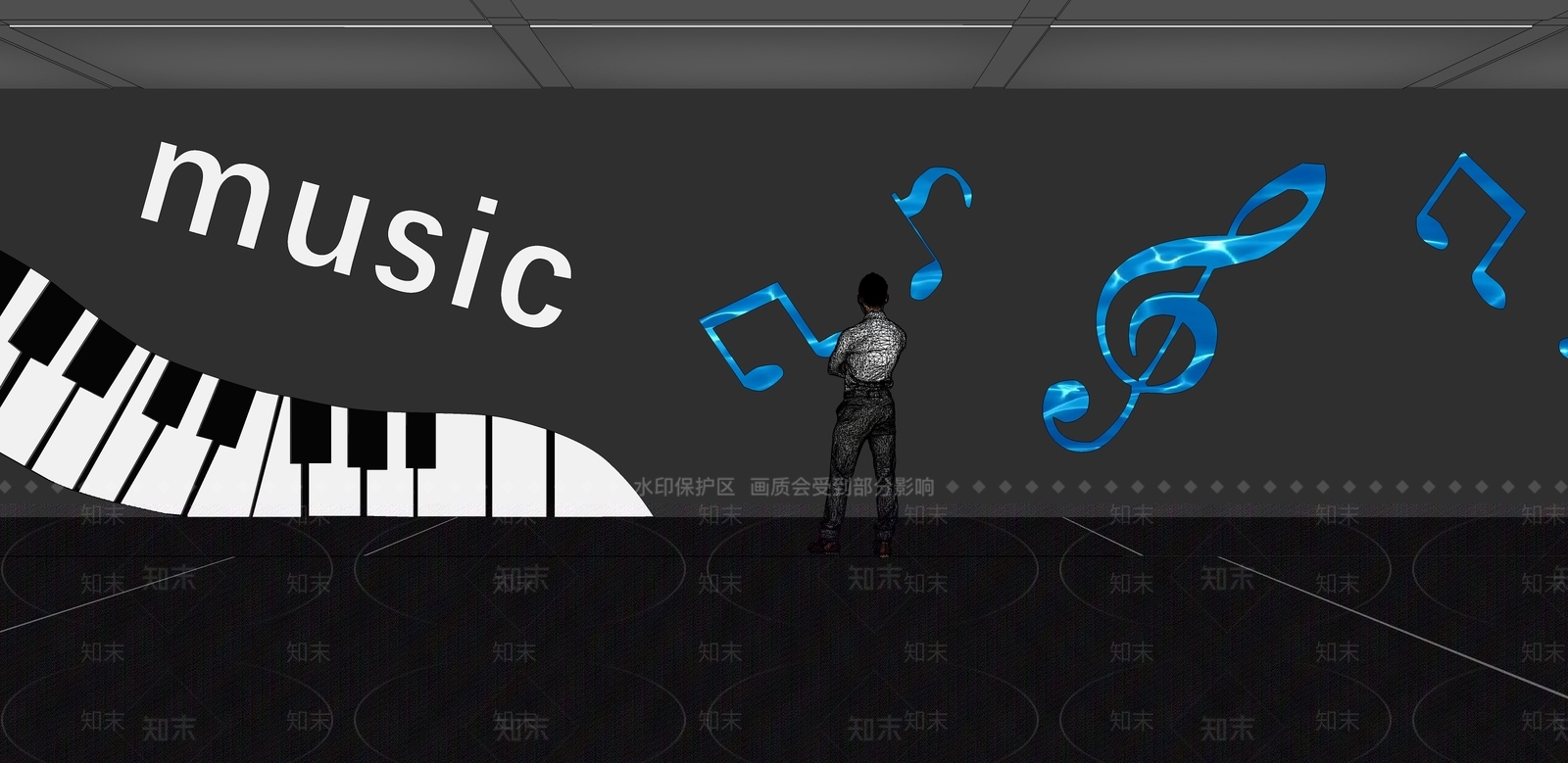 现代文化墙SU模型下载【ID:1171541617】