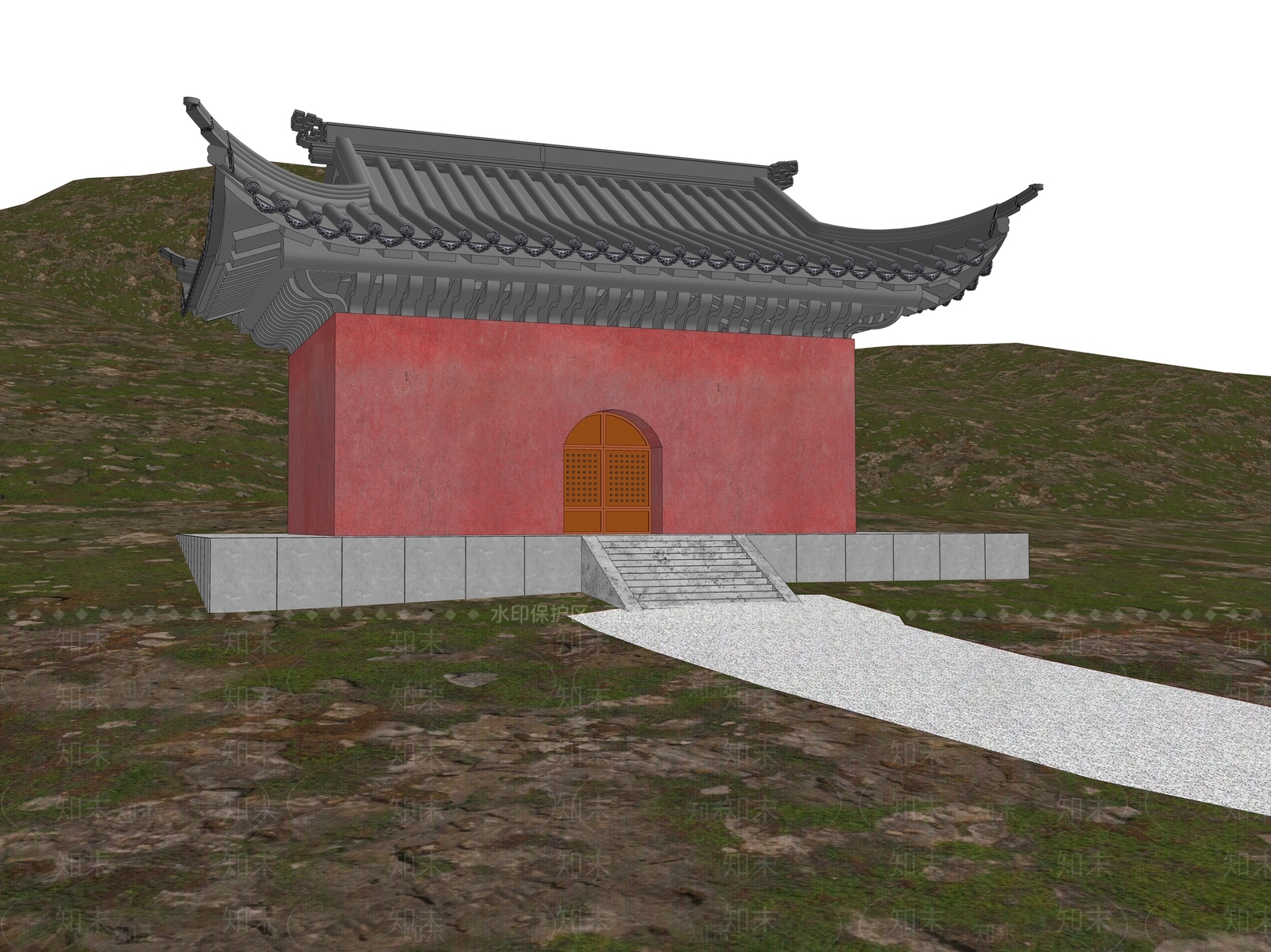 新中式中式古建筑SU模型下载【ID:1171542213】