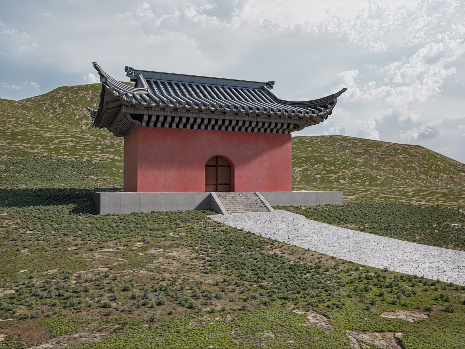 新中式中式古建筑SU模型下载【ID:1171542213】