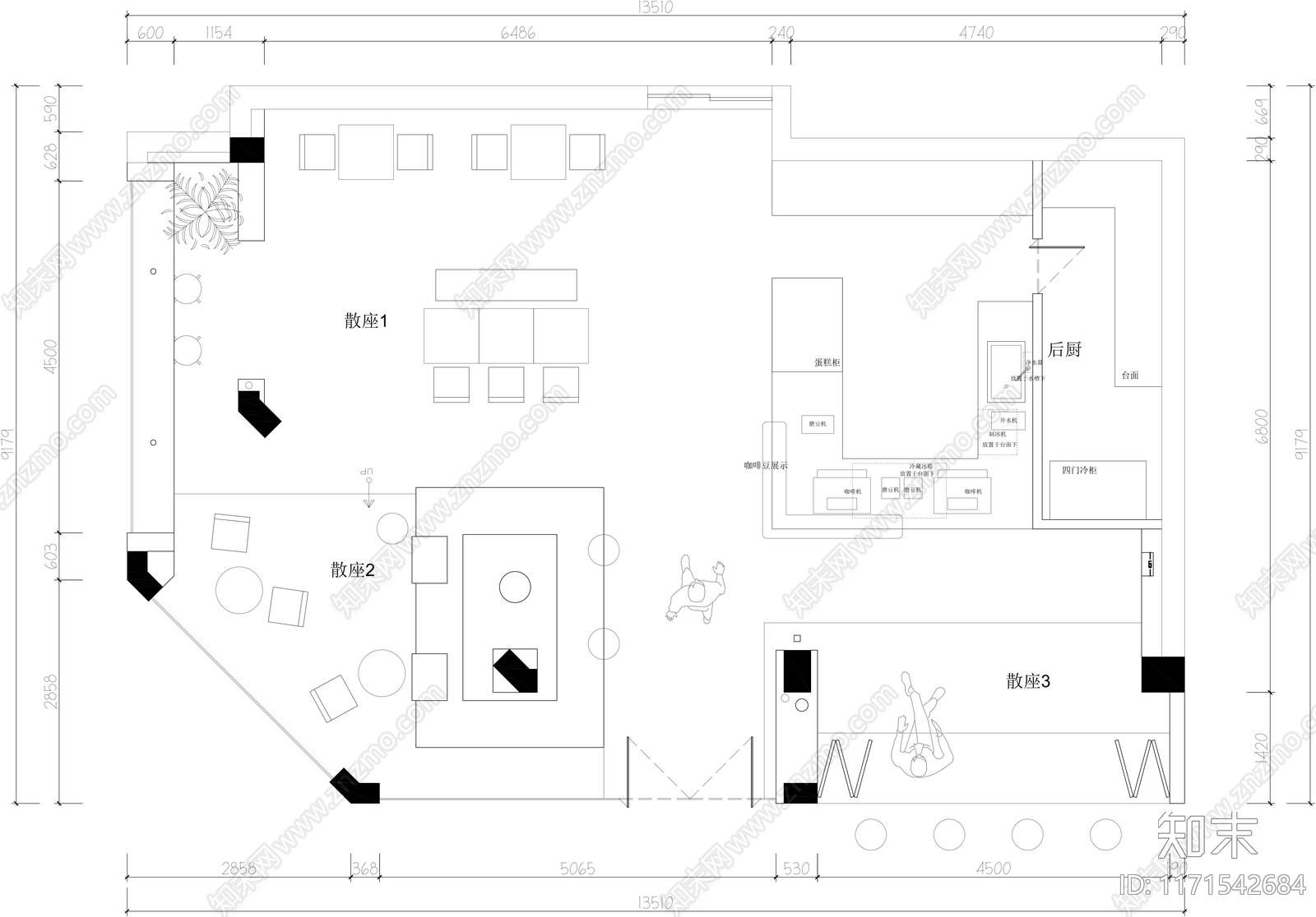 现代奶油其他商业空间cad施工图下载【ID:1171542684】