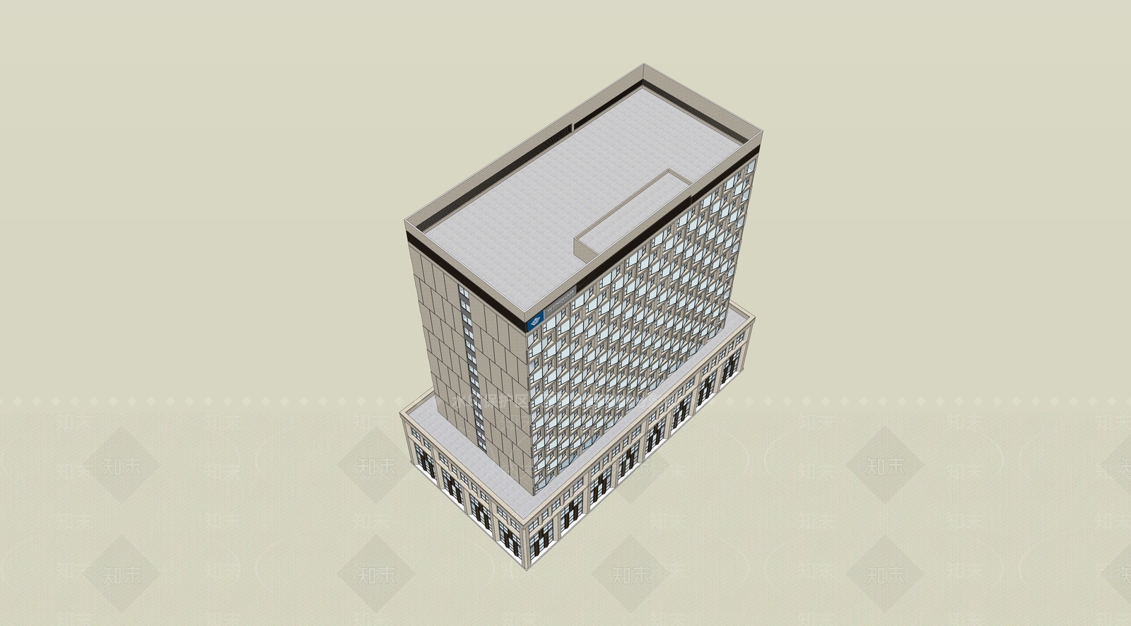 现代轻奢酒店建筑SU模型下载【ID:1171542916】