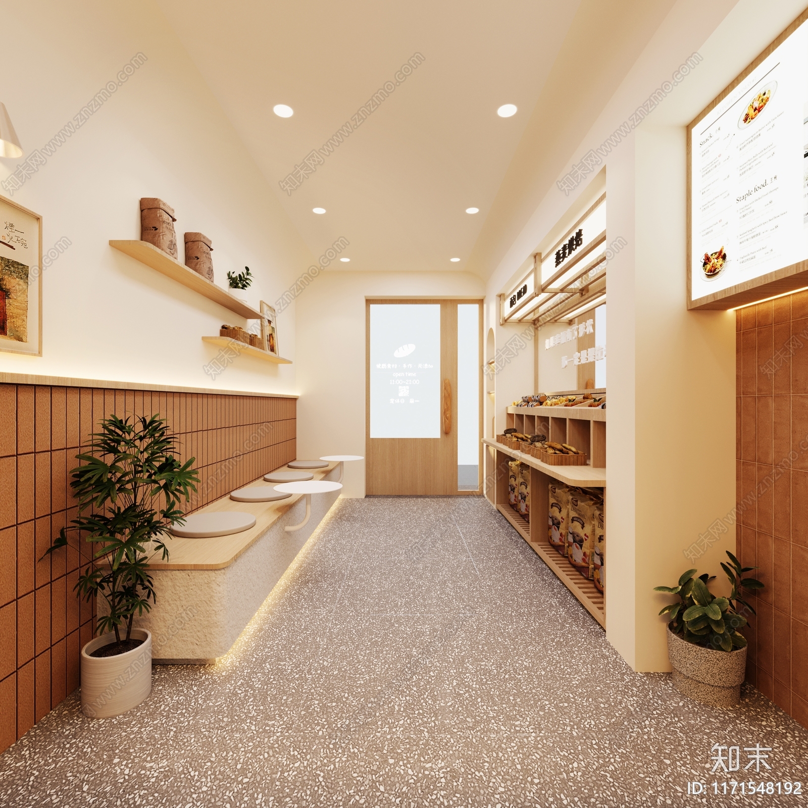 奶油原木甜品面包店3D模型下载【ID:1171548192】