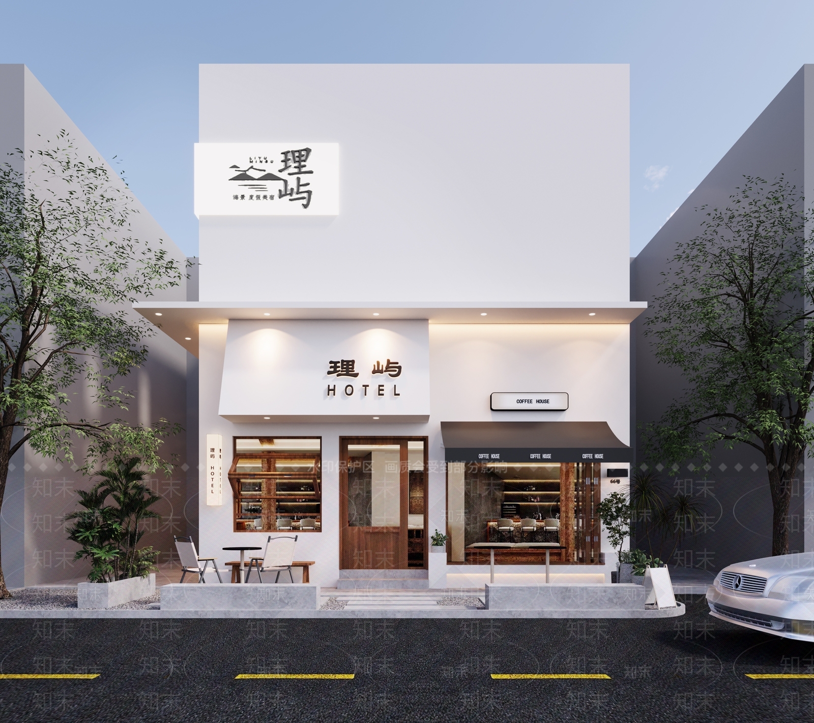 现代极简民宿3D模型下载【ID:1171548557】