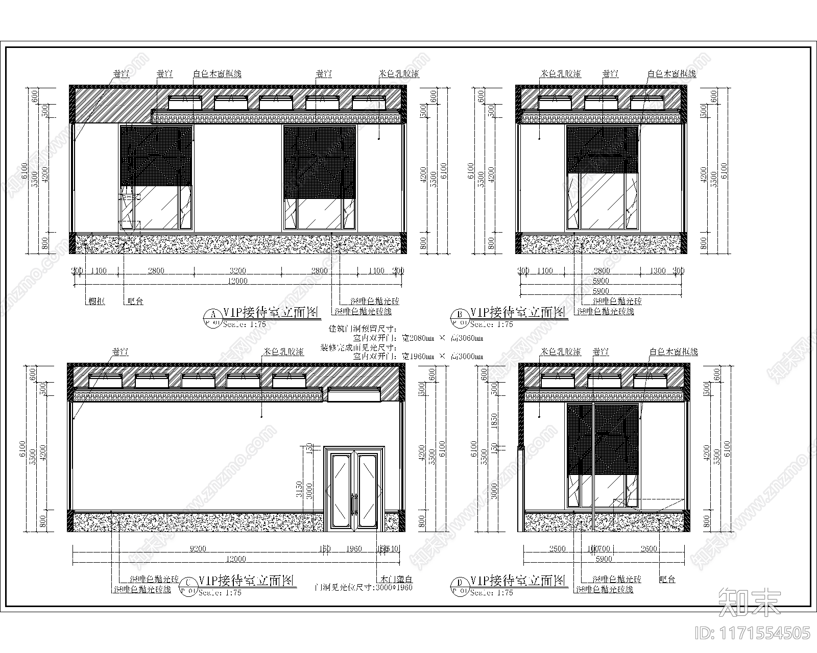 现代售楼处cad施工图下载【ID:1171554505】