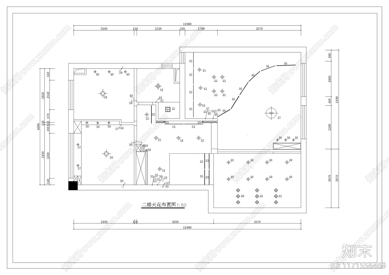 现代整体家装空间cad施工图下载【ID:1171556469】