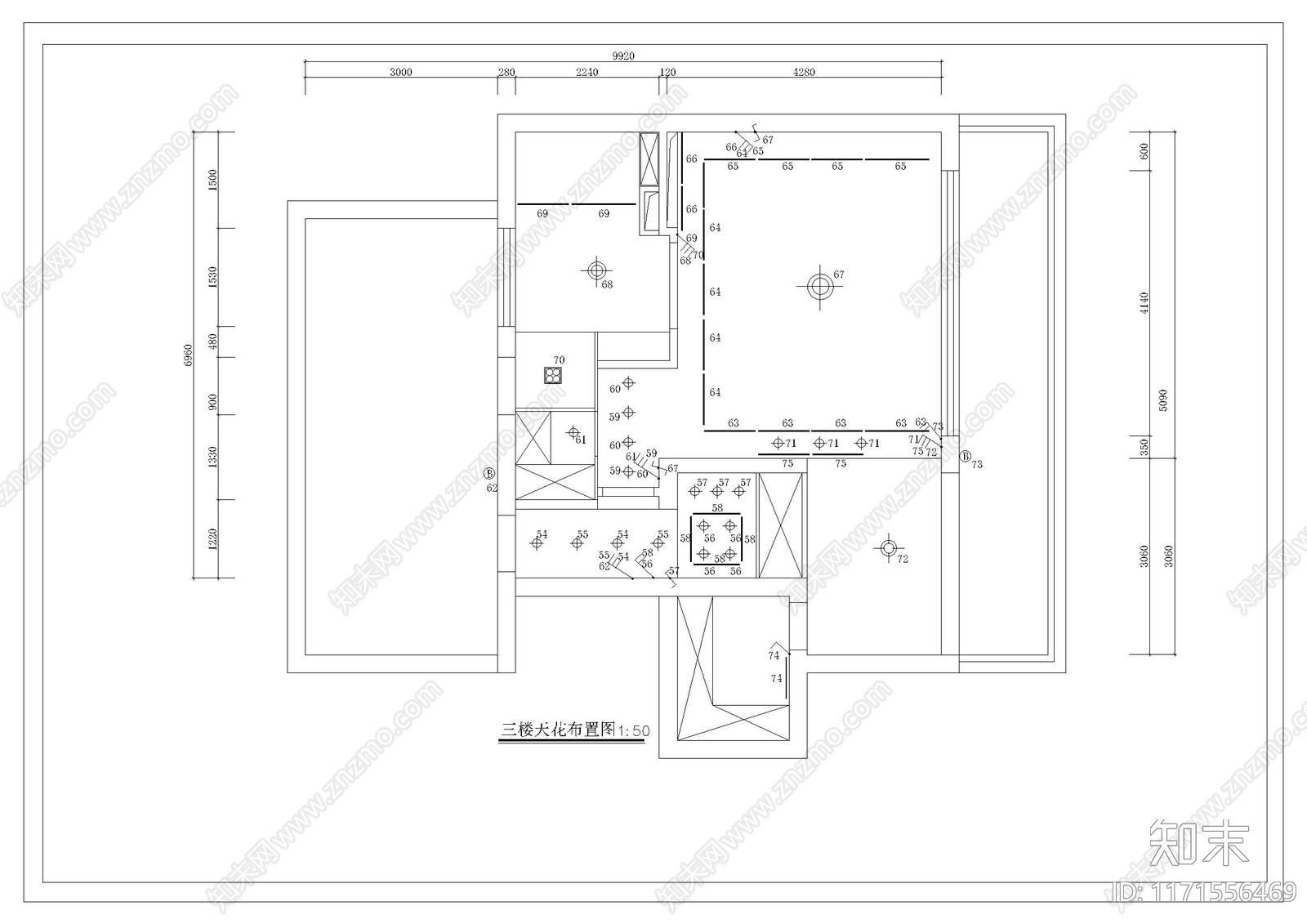 现代整体家装空间cad施工图下载【ID:1171556469】