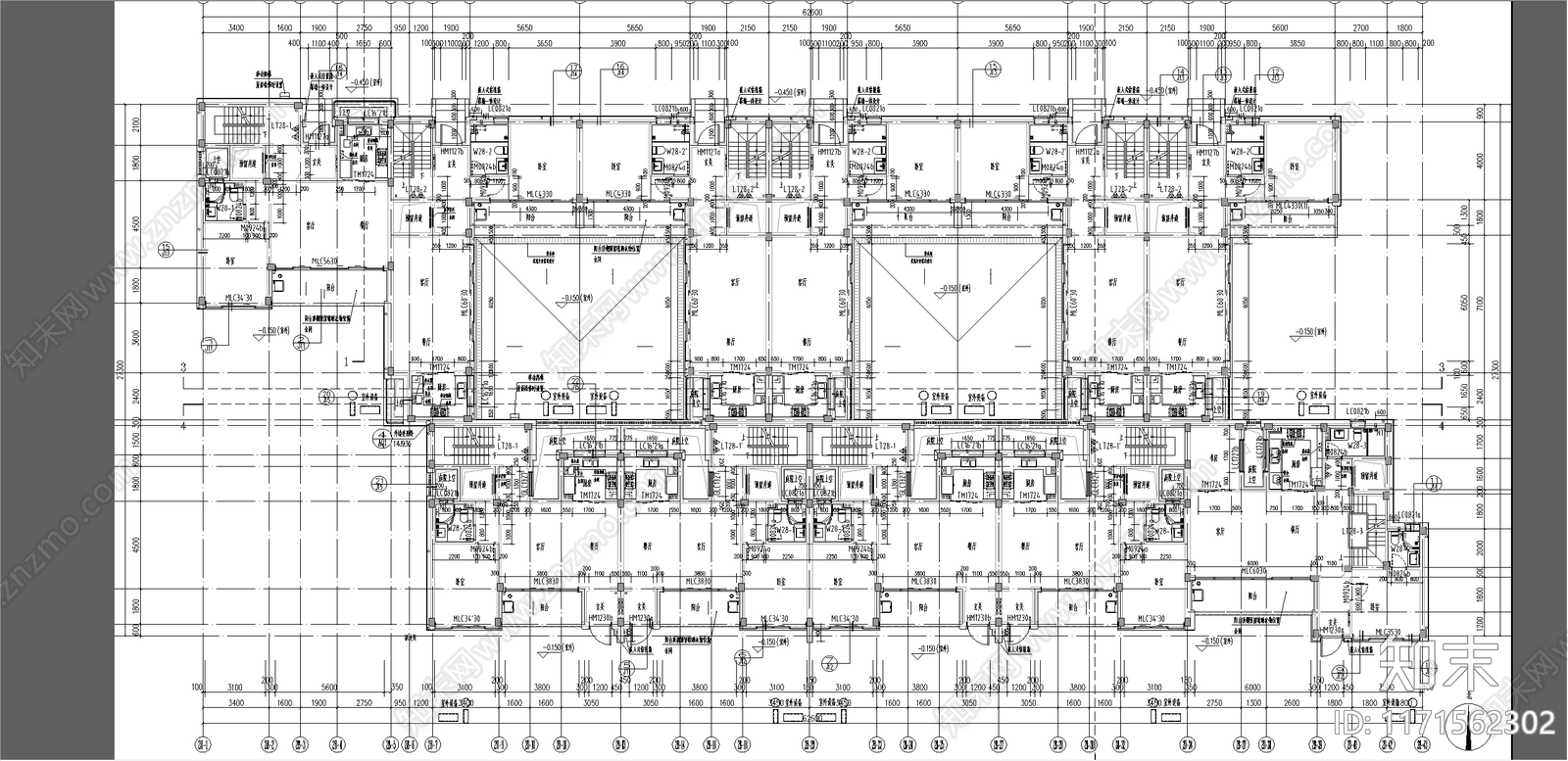 现代住宅楼建筑cad施工图下载【ID:1171562302】