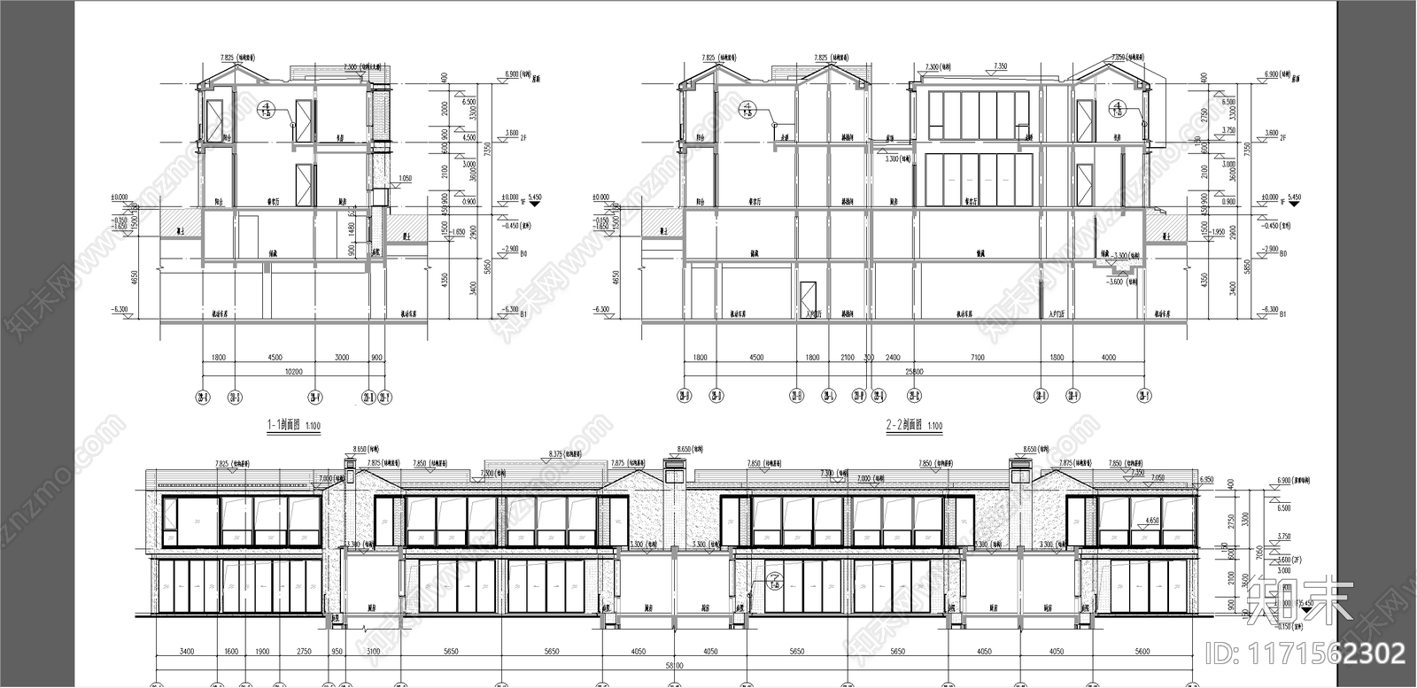 现代住宅楼建筑cad施工图下载【ID:1171562302】