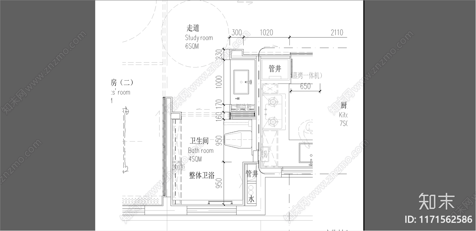 轻奢现代卫生间施工图下载【ID:1171562586】