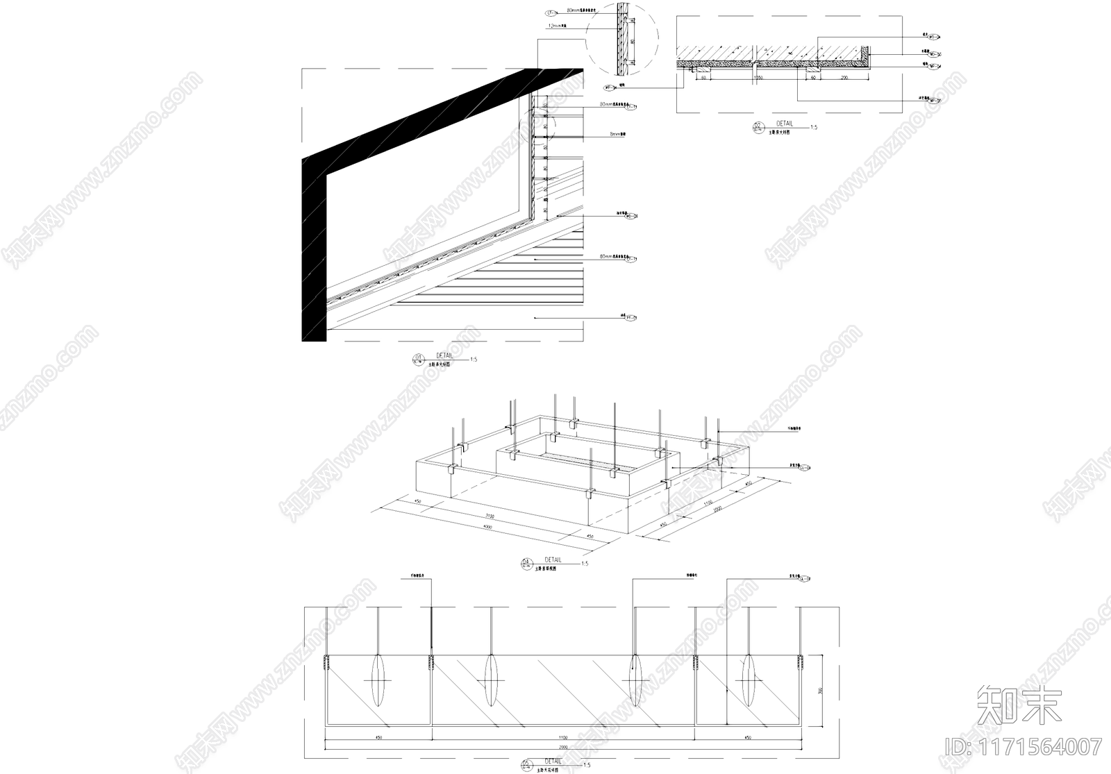 现代卧室cad施工图下载【ID:1171564007】