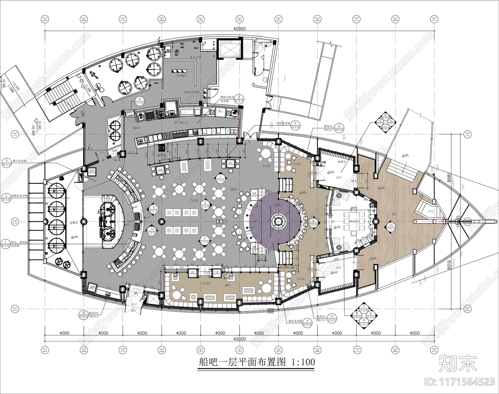 现代酒吧施工图下载【ID:1171564523】