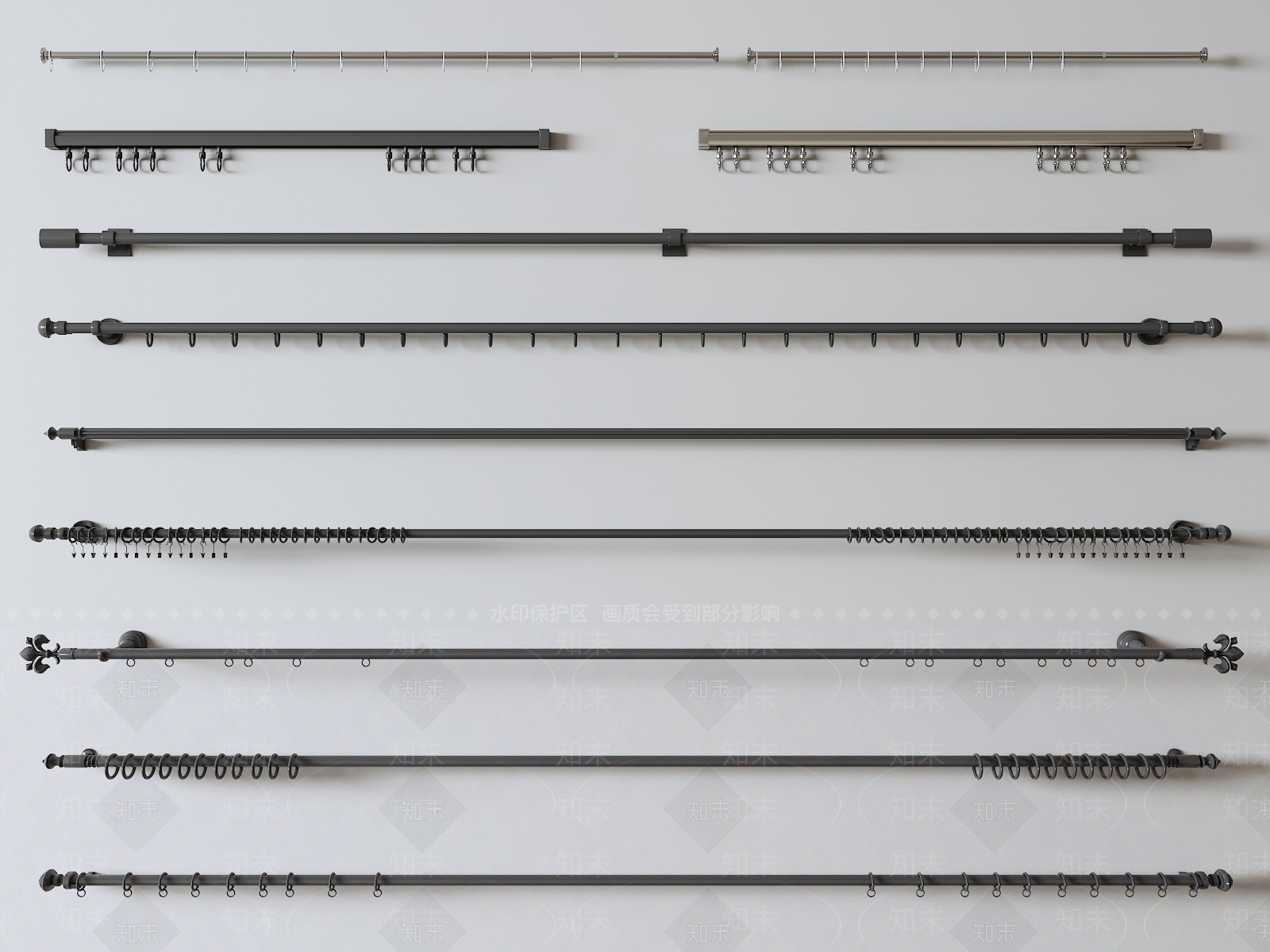 窗帘杆3D模型下载【ID:1171570559】