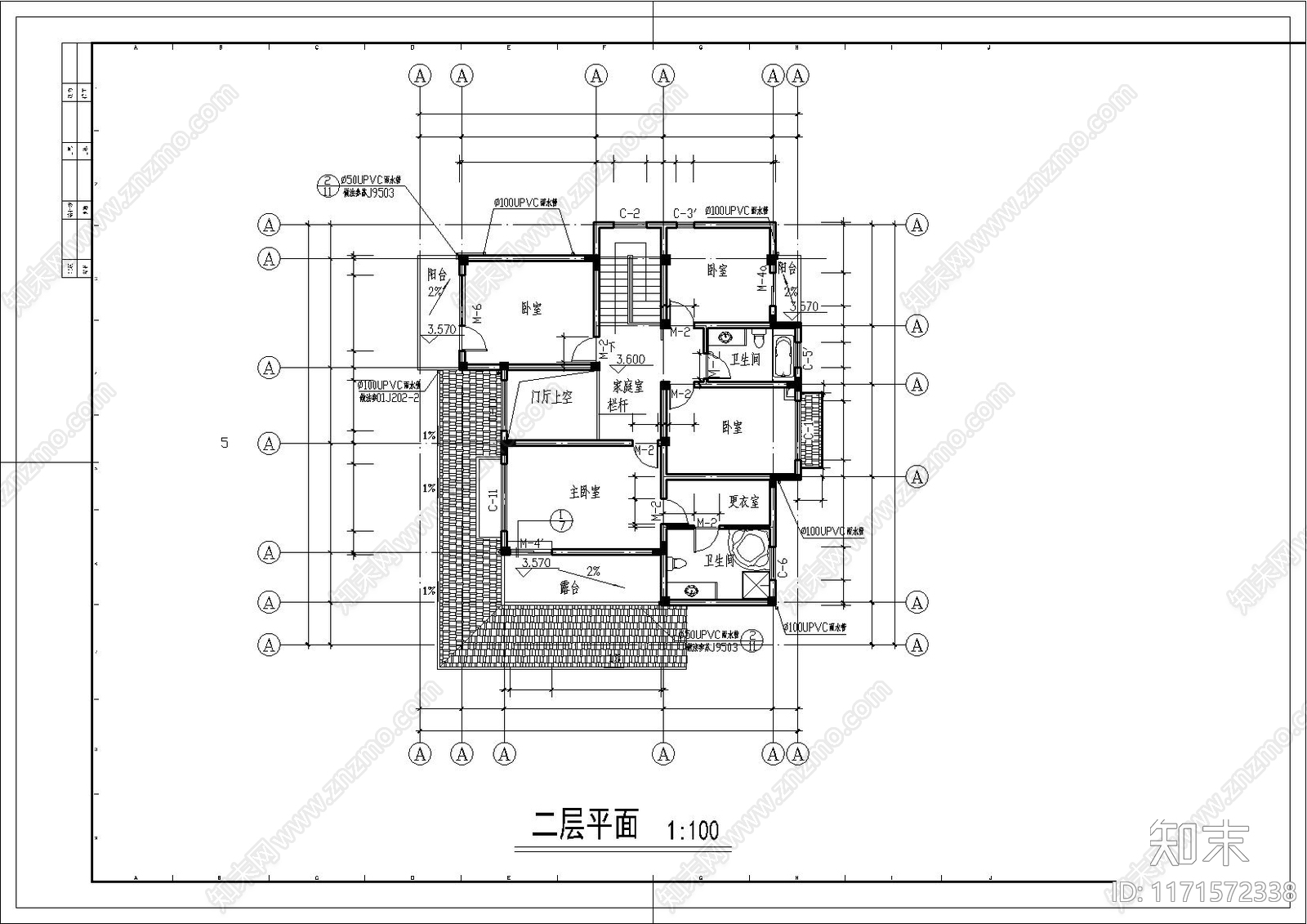 美式别墅建筑cad施工图下载【ID:1171572338】