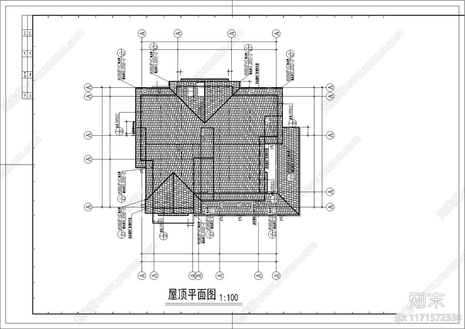 美式别墅建筑cad施工图下载【ID:1171572338】